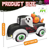 NNEOBA Halloween Inflatable Frankenstein Car with Pumpkin & Ghost