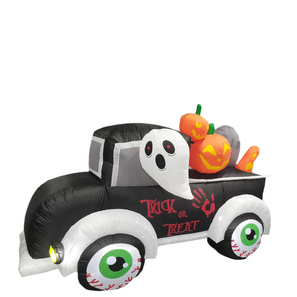NNEOBA Halloween Inflatable Frankenstein Car with Pumpkin & Ghost
