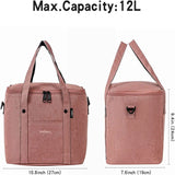 NNEOBA Reusable Insulated Lunch Bag with Shoulder Strap (Pink)