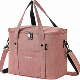 NNEOBA Reusable Insulated Lunch Bag with Shoulder Strap (Pink)
