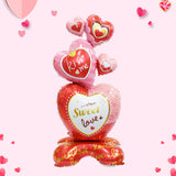 NNEOBA Large 3D Kiss Me Heart Foil Balloon Stand