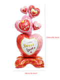 NNEOBA Large 3D Kiss Me Heart Foil Balloon Stand