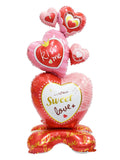 NNEOBA Large 3D Kiss Me Heart Foil Balloon Stand