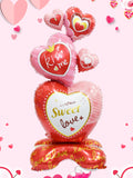 NNEOBA Large 3D Kiss Me Heart Foil Balloon Stand