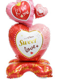 NNEOBA Large 3D Kiss Me Heart Foil Balloon Stand