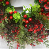 NNEOBA Winter Berry Christmas Wreath with Eucalyptus Leaves