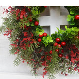 NNEOBA Winter Berry Christmas Wreath with Eucalyptus Leaves