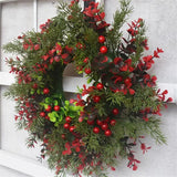 NNEOBA Winter Berry Christmas Wreath with Eucalyptus Leaves