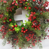 NNEOBA Winter Berry Christmas Wreath with Eucalyptus Leaves