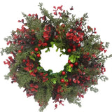 NNEOBA Winter Berry Christmas Wreath with Eucalyptus Leaves
