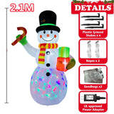 NNEOBA Christmas Inflatable Snowman with LED Lights