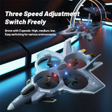 NNEOBA 2.4G RC Fighter Jet with Camera & Missile Launch (Grey)