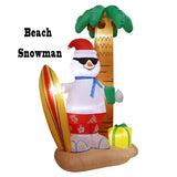 NNEOBA 2.4M Christmas Inflatable Beach Snowman with LED Lights