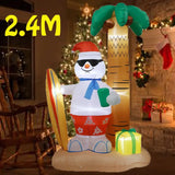 NNEOBA 2.4M Christmas Inflatable Beach Snowman with LED Lights