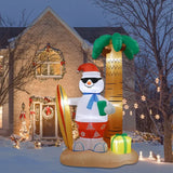 NNEOBA 2.4M Christmas Inflatable Beach Snowman with LED Lights