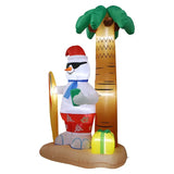 NNEOBA 2.4M Christmas Inflatable Beach Snowman with LED Lights