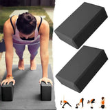 NNETM 2PCS Yoga Blocks Foam Brick for Pilates & Fitness (Black)
