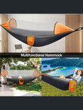 NNEOBA 2-Person Camping Hammock with Mosquito Net & Straps (Orange)