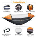 NNEOBA 2-Person Camping Hammock with Mosquito Net & Straps (Orange)