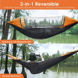 NNEOBA 2-Person Camping Hammock with Mosquito Net & Straps (Orange)