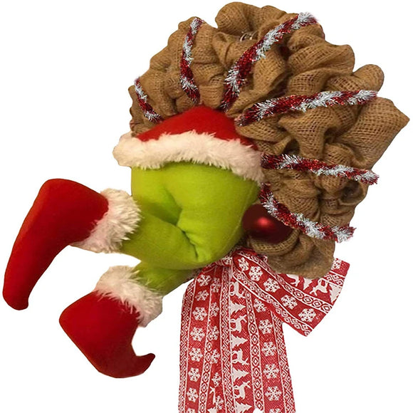 NNEOBA Christmas Thief Burlap Wreath Hoop Decor