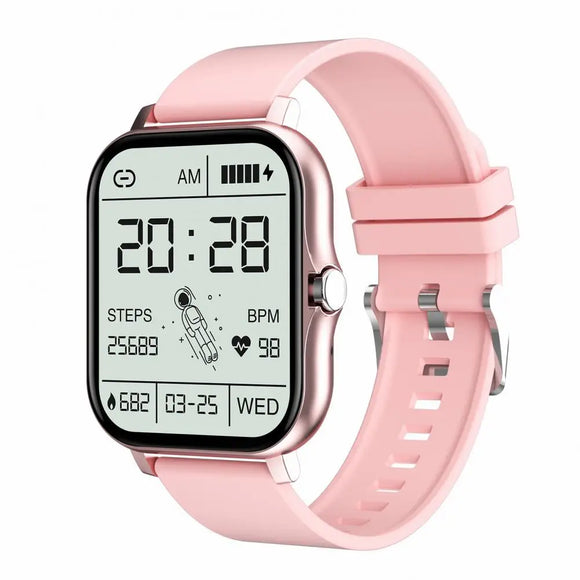 NNEOBA Smart Sports Watch Bluetooth Heart Rate Blood Pressure (Pink)