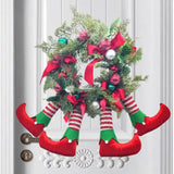 NNEOBA Christmas Wreath Santa Elves Hanging Hoop