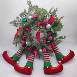 NNEOBA Christmas Wreath Santa Elves Hanging Hoop