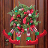 NNEOBA Christmas Wreath Santa Elves Hanging Hoop