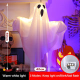 NNEOBA 3PCS Glow Ghost Halloween Decoration – Indoor/Outdoor Hanging Horror Prop with Lights