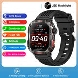 NNEOBA Outdoor Military Smartwatch GPS Bluetooth Call for Men (Black)