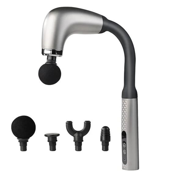 NNEOBA Smart Curved Hook Fascia Gun Electric Handheld Massage Hammer Silver