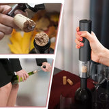NNEOBA Smart Kitchen Accessories 4-in-1 Electric Wine Opener Gift Set Black