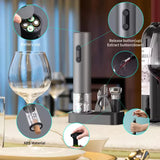 NNEOBA Smart Kitchen Accessories 4-in-1 Electric Wine Opener Gift Set Black