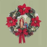 NNEOBA Sacred Christmas Wreath Ornaments Pine Cone Berry Print