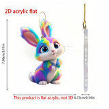 NNETM 6pcs Colorful Easter Rabbit Acrylic Ornaments