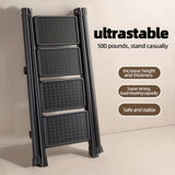 NNETM Metal Step Ladder with 4-Step Storage Rack