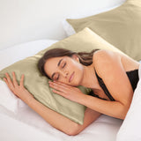 MULBERRY SILK PILLOW CASE TWIN PACK - SIZE: 51X76CM - CHAMPAGNE-1927503851527737346