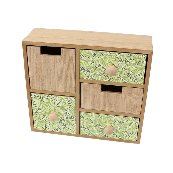 NNETM Exquisite Applique Drawer Box Storage - Wood Color