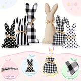 NNETM Set of 6 Easter Bunny Decor with Polka Dot Baskets