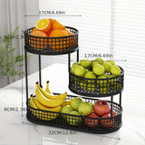 NNETM Luxury Oval Metal Fruit Basket