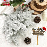 NNEOBA Artificial Snowy Pine Needles Branches Christmas Picks (20pcs)