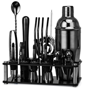 NNEOBA 20pcs Boston Cocktail Shaker Set with Stand