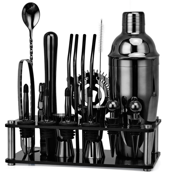 NNEOBA 20pcs Boston Cocktail Shaker Set with Stand