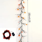 1pc 6 Ft 54 Lights 18 Pumpkin Acrylic Orange Light Pumpkin Vine Light Home Decoration Additions Vine String Lights Halloween Decorative Lights Decorative Atmosphere Simulation Branch Lights