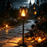 8-Pack Warm Light Solar Torch Lamps – Flickering Flame