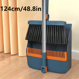 NNETM Extended Long Handle Rotatable Broom and Dustpan Set