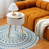 NNETM Floor Standing Organizer Lift-Top Storage Side Table