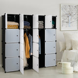 NNETM Storage Wardrobe Closet with Hanging Rods