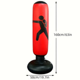 NNETM 1pc Inflatable Fitness Boxing Bag Stand - Durable Martial Arts Training Aid(Red)